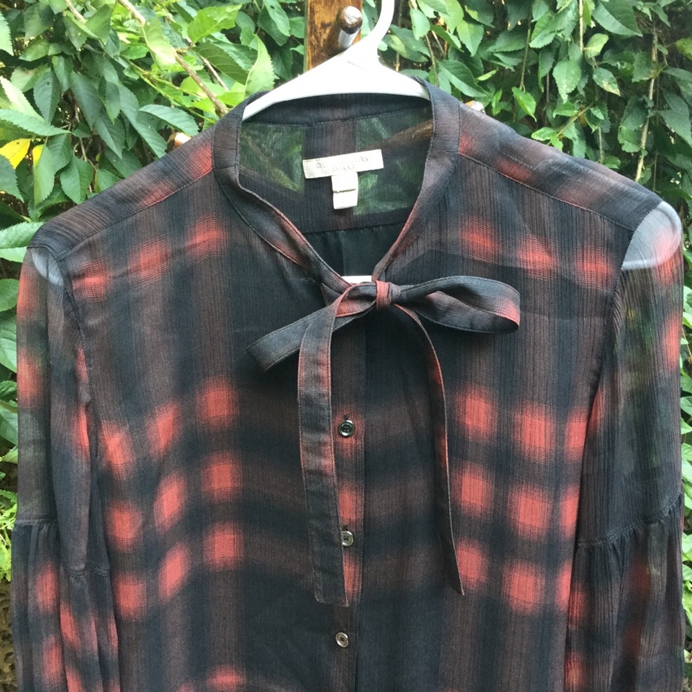 Burberry Brit Women’s Top Blouse S P Red Black